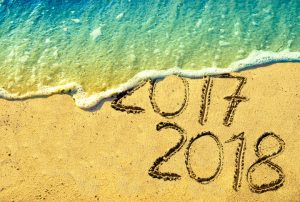 2018 written on the sand