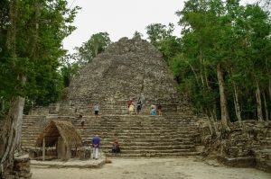 Ruins of mayan Pyramid in Coba. Mexico.